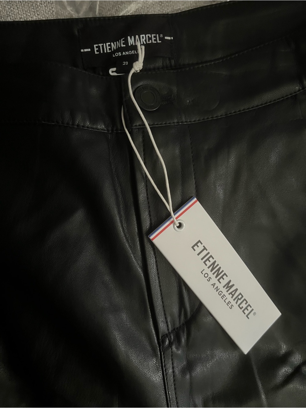 Etienne Marcel Black Faux Leather Pants